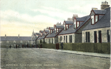 Huthison Place, Flemington cira 1900 - Card dated 1908 - Printed for F.Lithgow, Stationer, Cambuslang.